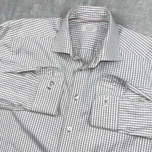 Eton Gray Checkered Dress Shirt